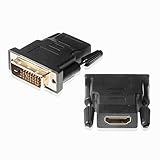 Poppstar 1x Adapter (HDMI Buchse auf DVI-D Stecker 24+1 Pin) (Full HD 1080p) für den Anschluss von Hdmi Kabel an TV und Monitor, schwarz, vergoldete Kontak