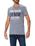 TOM TAILOR Denim Herren Logo T-Shirt, 13684 - Sky Captain Blue Non-Solid, XXL