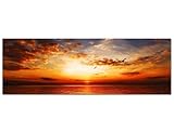 PANORAMA BILD in 150x50cm TOP Bilder! (Sonnenuntergang Panorama am Mittelmeer) Wandbild xxl günstig & modern ART PRINT Wandbilder Bilder EXKLUSIVES Fotowandbild auf Leinwand und Keilrahmen Bild Leinwandbild Fotodruck modern Zeitlos Stilvoll wie ein Gemälde Ausführung schöner Kunstdruck auf echter Leinwand als Wandbild mit Rahmen. Preiswerter als Ölbild Gemälde Foto Poster Plakat mit B