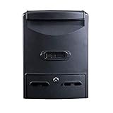 Metal Wall Design Mail Mailbox/Window Post Box/Outdoor Waterproof Lockable Newspaper Racks Black Household Decorative Storage Buck