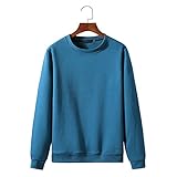 Pullover Herren Ohne Kapuze Rundhals Loose Langarmshirt Herren Einfachheit Mode Paar-Outfit Einfarbig Lässig Sweatshirt Herren Neutraler Stil Pullovers H