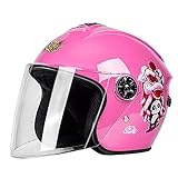 QUOP Kinder-Cartoon-bedruckter Helm Vier Jahreszeiten,mit Bambus-Libelle Sonnenblende Bequeme atmungsaktive Multi-Sport-Helme,Einstellbar (18-22 Zoll) für Jungen Mädchen im Alter von 3-10,R