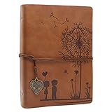 SEEALLDE Leder Notizbuch A5 Leere Seiten Journal Notebook Reisetagebuch Vintage Ringbuch Travel Tagebuch Skizzenb