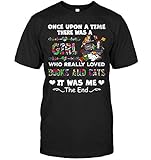 Klsify Neuheit Print T-Shirt Herren's Once Upon A TIME There was A Girl WHO Really Loved Books and Cats IT was ME The END Customized T S