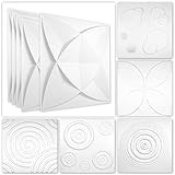 3D Wandpaneele aus PVC Kunststoff - weiße Wandverkleidung mit 3D Optik - Kringel Motive (0.25QM Sparpaket HD091 50x50cm) Kinderzimmer W