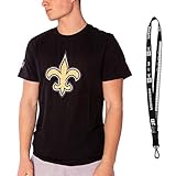 New Era NFL Shirts - Football Team Shirt - alle Teams inkl. New Era Schlüsselanhänger (New Orleans Saints - Black, XXL)