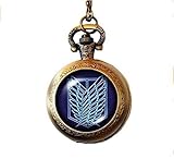 Attack on Titan Survey Corps Bronze Vintage Taschenuhr Halskette Shingeki No Kyojin Mikasa Levi Anime Manga Yaeger Shounen Weekly Best G