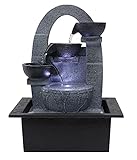 Dehner Zimmerbrunnen Skleda mit LED, 21 x 28 x 18.3 cm, Polyresin, dunkelgrau/g