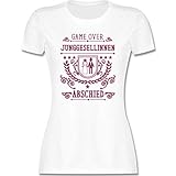 JGA Junggesellenabschied Frauen - Game Over - Junggesellinnenabschied - L - Weiß - junggesellinnenabschied Shirt gelb - L191 - Tailliertes Tshirt für Damen und Frauen T-S