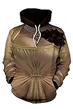 IOONCHI Hoodie Alcina Dimitrescu Cosplay Kostüm Robe Umhang Krieger Kostüm Retro Billy Coen Mantel Halloween Karneval Cosplay Urlaub Vintage Jacke Kostüm, braun, XL