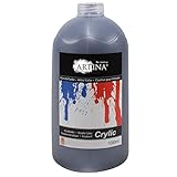 Artina Crylic Acrylfarben - hochwertige Künstlerfarbe in 1000 ml Flaschen in Schwarz - hohe Deckkraft, Farbkraft und Lichtechtheit - Farbe für Leinwand und H