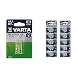 Varta Micro AAA Akku für DECT-Telefone 800mAh 2er Blister, 1,2V, NiMH & Batterien Electronics CR2032 Lithium Knopfzelle 3V Batterie 10er Pack Knopfzellen in Original 1er Blisterverpackung