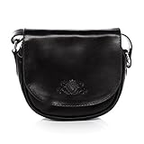 SID & VAIN Umhängetasche echt Leder Brighton klein Crossbody Bag Schultertasche Ledertasche Damen schw