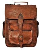 Handgefertigter Rucksack aus echtem Leder für Männer und F