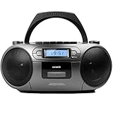 Aiwa BBTC-550MG: Tragbares Radio mit CD, Bluetooth und USB, Cassettes, Matt Grey