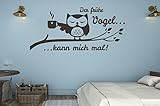 tjapalo® s-tk31 Wandtattoo Schlafzimmer modern Wohnzimmer Wandsticker Büro Eule Wandaufkleber der frühe Vogel kann mich mal (Breite80 x Höhe33 cm)