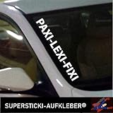 SUPERSTICKI®Winschutzscheibe Aufkleber ca.55cm Paxi- Lexi- Fixi Autoaufkleber Tuning Decal A741 aus Hochleistungsfolie Aufkleber Autoaufkleber Tuningaufkleber Hochleistungsfolie fü