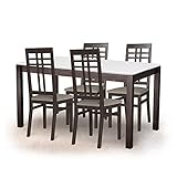 Essgruppe Set Esstisch/Esszimmertisch Ausziehbar 1000+ 400x 700x 750 mm und 4 Stühle Polsterstühle mit Stoffbezug 540x 410x 1000 mm für Küche Esszimmer Wohnzimmer Küchentisch Esszimmerstü