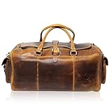 Corno d´Oro Leder Reisetasche Groß I Vintage Weekender Damen Herren für Handgepäck & Reisegepäck Braun TB20
