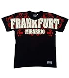 Mi Barrio, Frankfurt, Bembel Art-Collection Herren T-Shirt in schwarz mit roten Bembel Ornamenten (M)