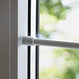 Klemmstange Flex ausdrehbar/ausziehbar TELESKOP mit Saugknopf zum Klemmen - ohne zu Schrauben und Bohren für Fenster und Türen (weiß, 120-140 cm)