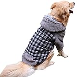 JoyDaog Fleecefutter Hundemantel mit Abnehmbarer Fleece-Kapuze für kleine Hunde Warme Doggie Jacke für kalten Winter Schwarz L