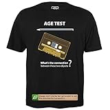 Age Test - Herren T-Shirt für Geeks mit Spruch Motiv aus Bio-Baumwolle Kurzarm Rundhals Ausschnitt, Größe XL