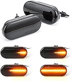 LuliKa LED Seitenblinker 2er Pack 16 LED Dynamische Blinkleuchte Blinker Schwarz Smoke Passgenau für E90 E91 E92 E60 E82 E46 SB10