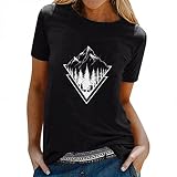 Mysight Oversize Shirt Damen Baumwolle, T-Shirt Damen Sommer Oberteile Beliebt Tasten Diamant Drucken Kurzarm Tee Tops T-Shirts Casual Rundhals Shirt Hemd Bluse Female Teenager M