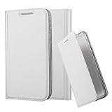 Cadorabo Hülle für Motorola Moto G3 in Classy Silber - Handyhülle mit Magnetverschluss, Standfunktion und Kartenfach - Case Cover Schutzhülle Etui Tasche Book Klapp Sty