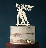 Cake Topper Paar am Baum Kuss ,Tortenstecker, Tortenfigur Acryl, Hochzeit Wedding Hochzeitstorte (Elfenbein) Art.Nr. 5111