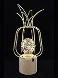 Stimmungslicht LED-Leuchte aus Metalldraht und Holz batteriebetrieben (Ananas-Golden)