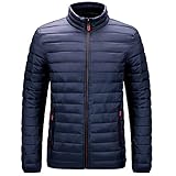 WAQD Herren Übergangsjacke Steppjacke Daunenjacke Sportjacke Freizeitjacke Materialmix Kapuze Reißverschluss Street Style Herren, Herbst Und Winter, Neue Baumwolljacke Leichter Mantel Oberteil, Jack