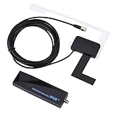 Richer-R DAB+ Receiver Stick, Tragbarer Mini DAB/DABUSB 2.0 Digital Radio Tuner Empfänger + SMA Glass Antenne Set,Geeignet für Android Auto USB DAB Autoradio Schw