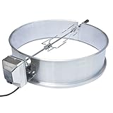 Only fire 57CM Universal Edelstahl Drehspieß mit Motor Grillspieß-Aufsatz Set für Kugelgrill, Rotisserie, Holzkohle Grill, passt Weber 2290 und andere M