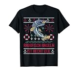 Angeln Ugly Christmas Hecht Weihnachten Spass Angler Fischer T-S