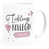 SpecialMe® Tasse Lieblings-Kollegin personalisierbar mit Namen persönliche Geschenke kleines Dankeschön weiß Keramik-T