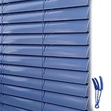 LXLA Jalousie Rollos Fensterrollos Jalousie Mit Reinigungsbürste, Blaue Aluminium-Fensterläden Für Klassenzimmer Badezimmer Kinderzimmer Wohnzimmer Sekretariat, 140/120/100/80/60 cm B