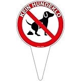 Steckschild Schild'Kein Hundeklo' Hinweisschild rund Tretminen Hund 180x300 mm stabile Aluminiumverbundplatte 3mm stark