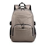 MIMITU Herren Nylon Rucksack einfacher Business Rucksack Mode weiche große Kapazität Computertasche Outdoor Reiserucksack,khaki,Einheitsgröß