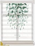 Lanrui plissee zum kleben Zebra-Rollo-Jalousie Tag und Nacht-Jalousien Dual-Layer Horizontal Sheer und Opaque Stoff Schattenspieler for Küche Badezimmer Schlafzimmer plissee auf M