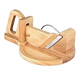 Jdeijfev Holz Wurst Salami Guillotine Slicer Cutter mit Klinge & Sicherheit Verschluss Peg, Essen Cutters KüChen Helfer für zu H