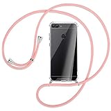 mtb more energy® Handykette kompatibel mit Huawei P smart (5.65'') - rosa - Smartphone Hülle zum Umhängen - Anti Shock Strong TPU C
