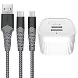 USB Ladegerät mit Micro USB Kabel 2M 2Pack, 2-Port Quick Charge Micro USB Schnellladegerät für Samsung Galaxy S7/S6/S4/S3/J7/J5/J3, Tablet, E-Readers, Sony, HTC, LG, Nexus, PS4, Xbox usw (EU Plug)