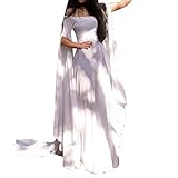 YEBIRAL Damen Übergröße Langarm Renaissance Mittelalter Kleid Bodenlänge Gothic Maxikleid mit Schmetterlingsärmeln Cosplay Party Festlich Karneval Kostü