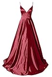Lily Wedding Damen Meerjungfrau Langes Ballkleid - Rot - 46