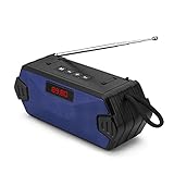 RYSF Tragbarer kabelloser Lautsprecher Bluetooth-kompatibler Säulenbass Mini-Subwoofer Unterstützung für TF-Karte USB-Lautsprecher FM-Empfänger/Radio mit FM (Color : Blue)