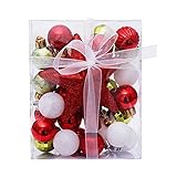 Dan&Dre 30PCS Weihnachtskugeln,Christbaumkugeln Weihnachtsbaum und Tree Top Star Set Weihnachtsbaum Anhänger Weihnachtsschmuck für Hochzeiten und Party