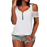 Tshirt Damen Weiss Mit Aufdruck: Sommer Tee Tops Elegangt Kurzarm T-Shirt Oversize Casual Classic Basic T-Shirts Regular Fit Frauen Oberteile Rundhals Weiß Schwarz Bluse Shirt mit Aufdruck