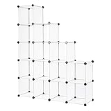 dibea Steckregal aus Kunststoff Schuhregal Aufbewahrungsregal modulares System mit 16 F